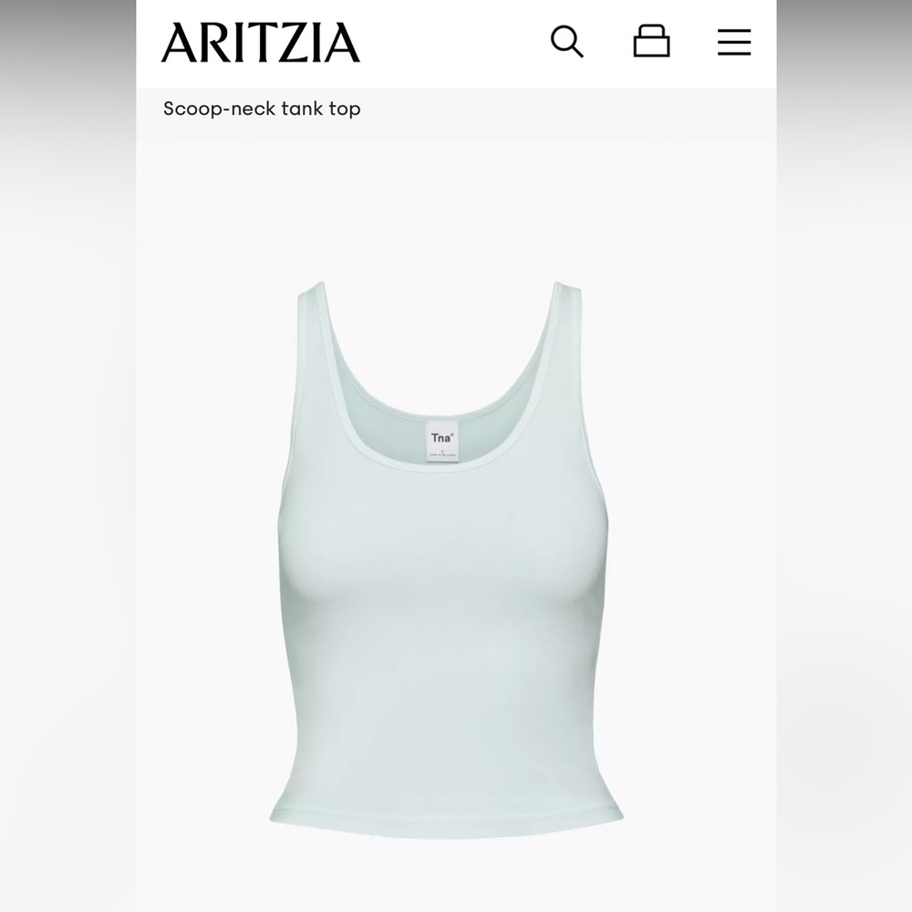 TNA - Scoop Neck Tank Top, Glacier Blue - US XS